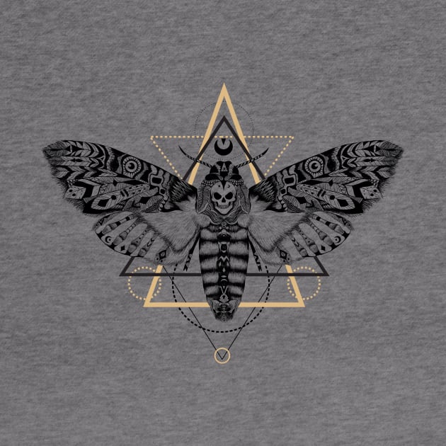 Dead head moth in aztec style by fears